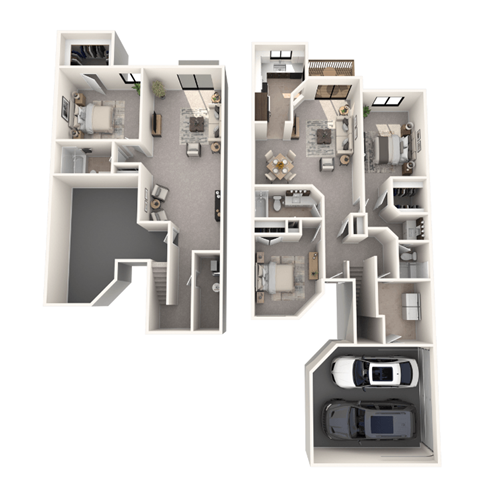 3 bedroom apartments in Novi, MI | Floor plan at River Oaks West Apartments in Novi, MI 48375